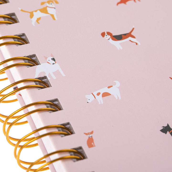 Graphique Hardbound Journal, Dog Pattern Design – 160 Ruled Pages, Dogs with Pink Background on the Cover, 6.25" x 8.25" x 1" – Perfect for Taking Notes, Lists and More