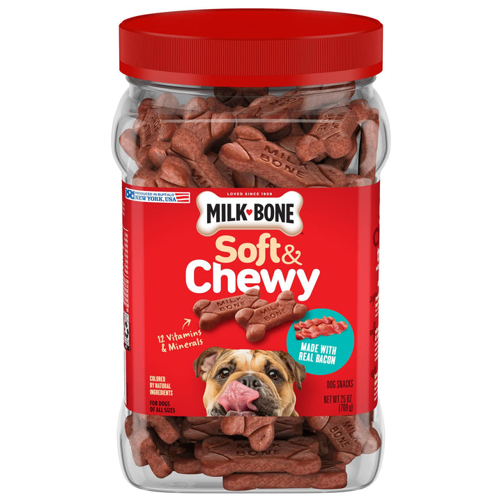 Milk-Bone Soft & Chewy Dog Treats Made with Real Bacon, 25 Ounce 25 Ounce (Pack of 1)