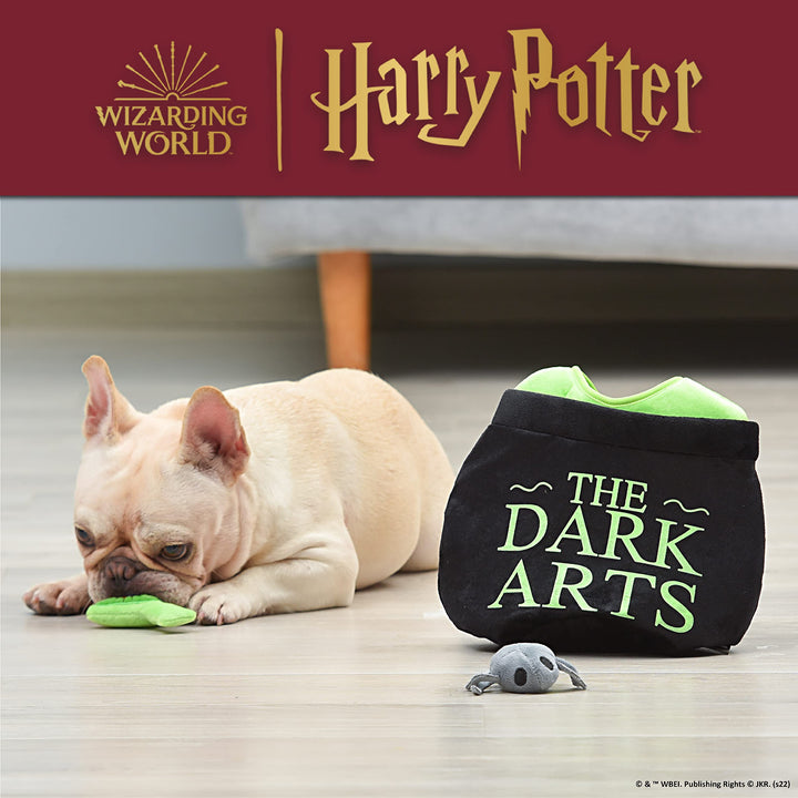Harry Potter 10" Dark Arts Potion Burrow Toy Dog Toy Dark Arts Cauldron with Plush Removable Parts Dark Arts Cauldron, Potion, and Spider Toys for Dogs 10 inch