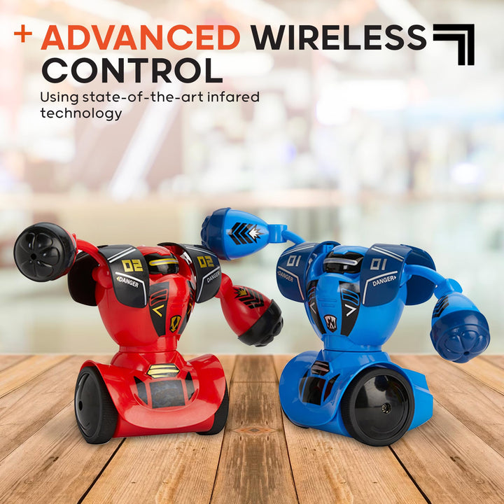 Sharper Image Robot Combat Set [2023  Exclusive] 2-Player Remote Control RC Battle Robots, LED Lights & Sound Effects, Wireless Infrared Technology, Fun Electronic Fighting Kids & Family Game Blue and Red