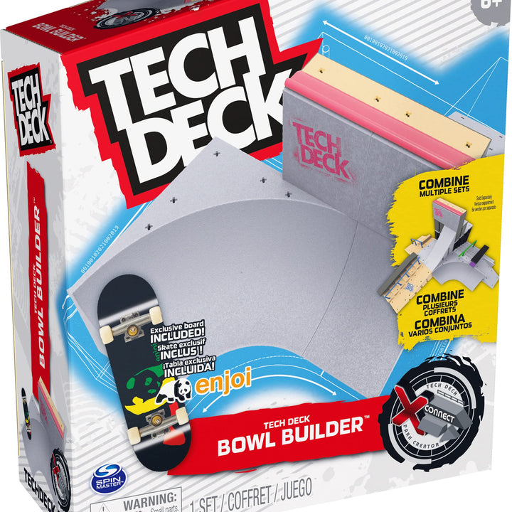 Tech Deck, Bowl Builder X-Connect Park Creator, Customizable and Buildable Ramp Set with Exclusive Fingerboard, Kids Toy for Ages 6 and up Bowl Builder Park