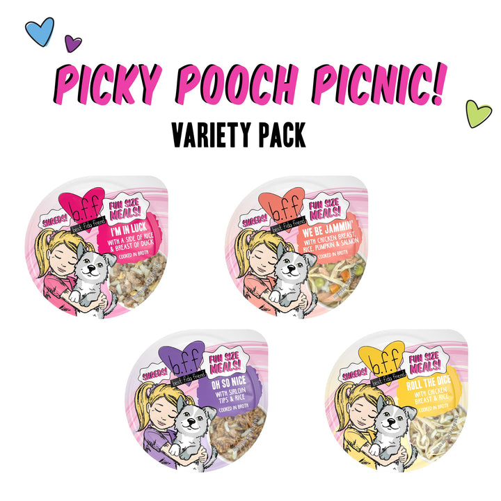 Weruva Best Fido Friend Fun Size Meals for Dogs, Picky Pooch Picnic Variety Pack, 2.75oz Cup (Pack of 8)