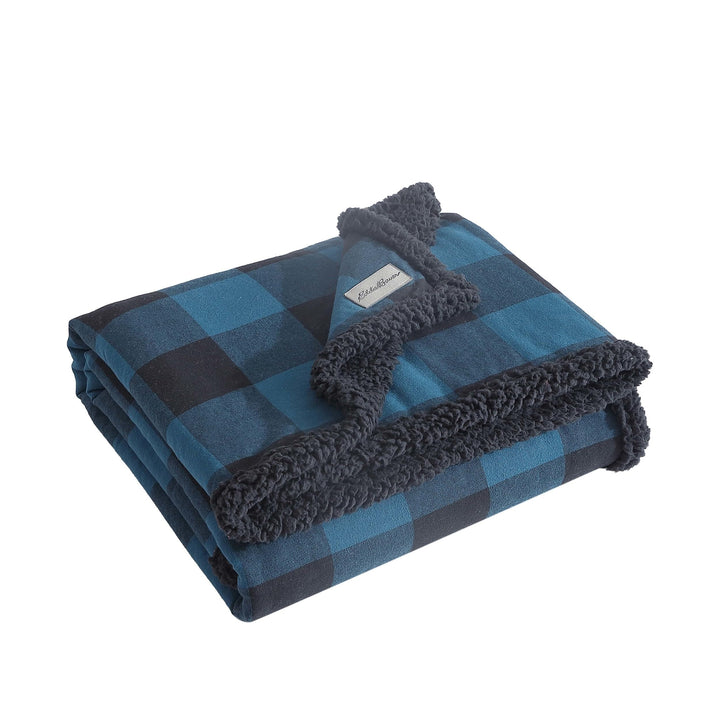 Eddie Bauer - Throw Blanket, Super Soft Reversible Sherpa Flannel Bedding, Ideal Christmas & White Elephant Gifts, Cozy Plaid Throw Blankets for Couch (Cabin Plaid Grey, Throw) Grey/Black