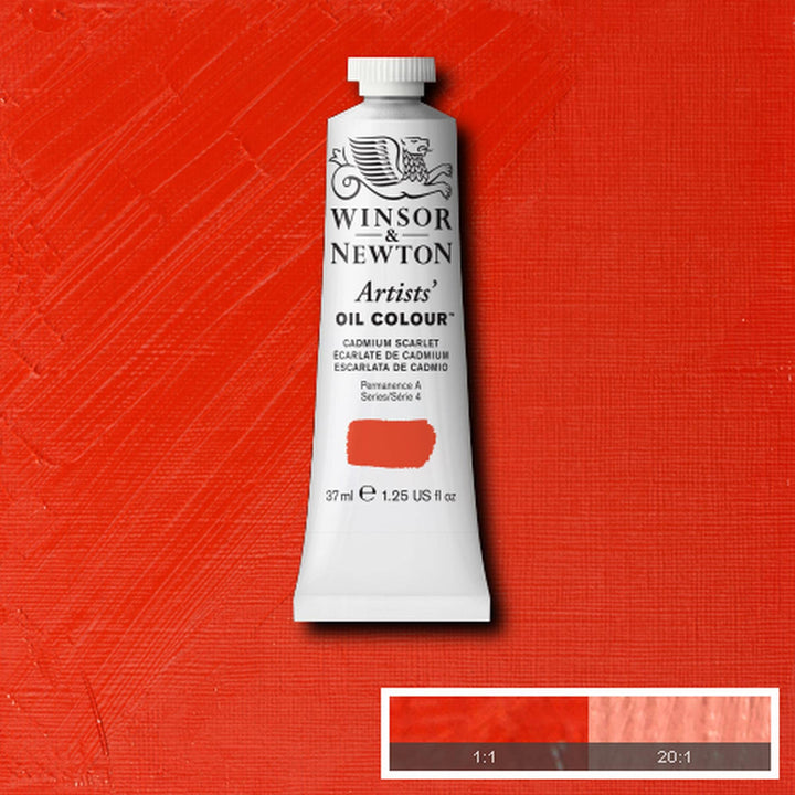 Winsor & Newton Artists' Oil Color, 37ml (1.25 oz) Tube, Cadmium Scarlet 1.25-oz Tube