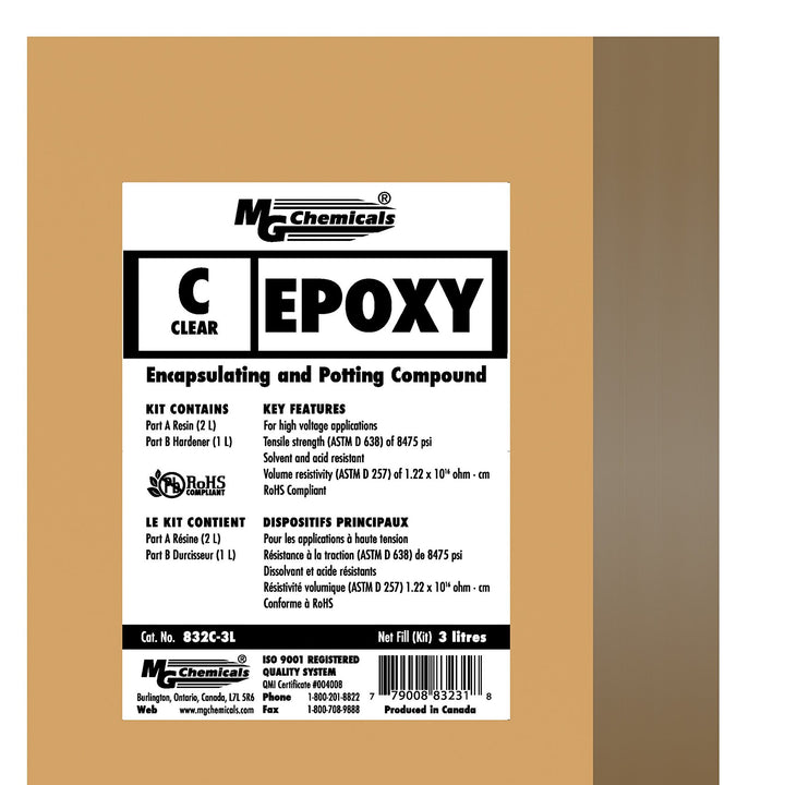 MG Chemicals 832C Translucent Epoxy Encapsulating and Potting Compound for Electronics, 2-Part 0.67 Gallon Kit 86 fl. oz kit