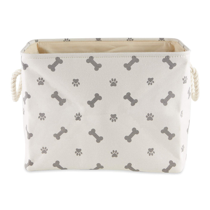 Bone Dry Pet Storage Collection Paw and Bone Print, Large Rectangle, 17.5x12x15", Gray Large Rectangle, 17.5x12x15"