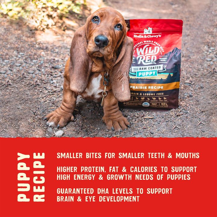 Stella & Chewy's Wild Red Dry Dog Food Raw Coated High Protein Grain & Legume Free Puppy Prairie Recipe, 21 lb. Bag Grain-Free 21 Pound (Pack of 1)