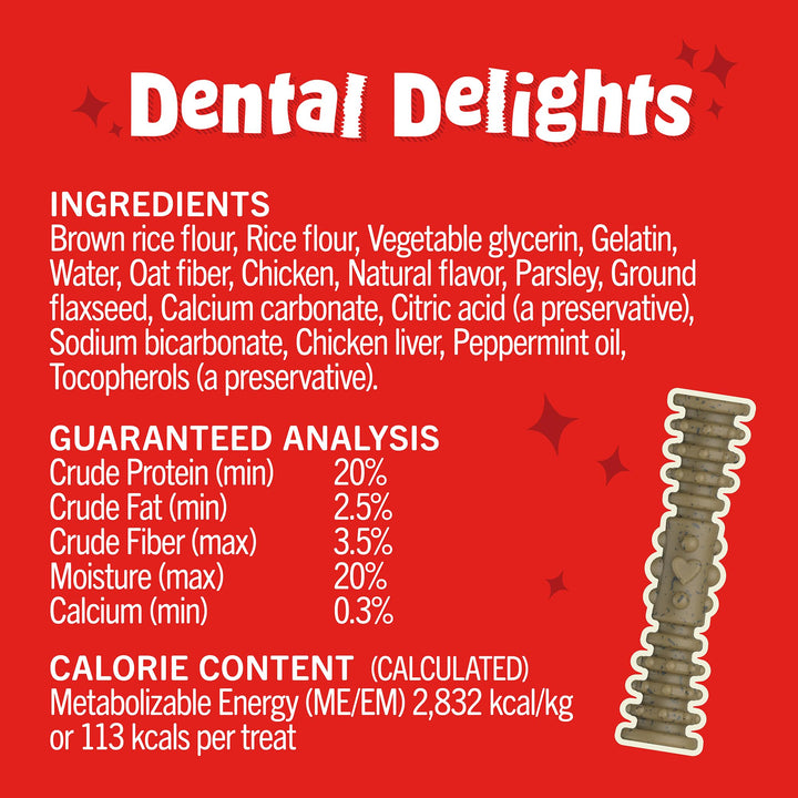 Stella & Chewy's Dental Delights with Freeze-Dried Chicken - Large Dental Treats for Dogs, 5.5 Ounce Bag 5.5 Ounce (Pack of 1)