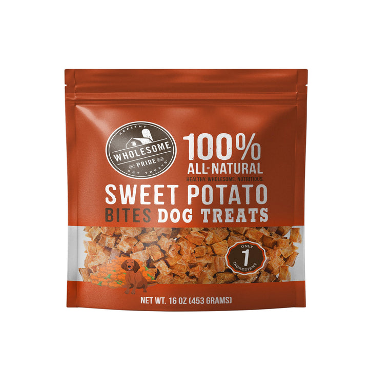 Wholesome Pride Sweet Potato Bites 100% All-Natural Single Ingredient Dog Treats, 16 oz 1 Pound (Pack of 1)