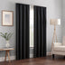 ECLIPSE Kendall Modern Blackout Thermal Rod Pocket Window Curtain for Bedroom or Living Room (1 Panel), 42 x 95, Black