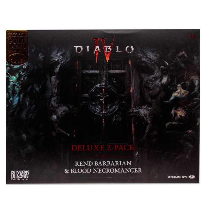 McFarlane Toys - Diablo IV Rend Barbarian and Blood Necromancer 2pk Gold Label 1:12 Scale Posed Figures, Gold Label,  Exclusive