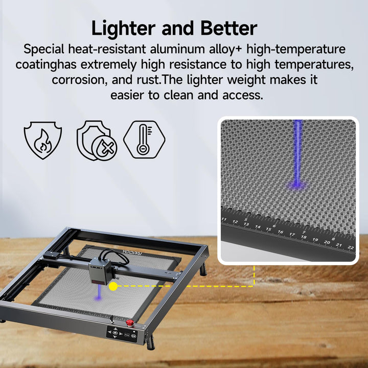 YOOPAI Honeycomb Laser Bed 500x500mm Honeycomb Working Table with Aluminum Panel for Laser Cutter Engraver Accessories, Desktop Protection, Fast Heat and Smoke Dissipation 19.7"x19.7" 500*500mm