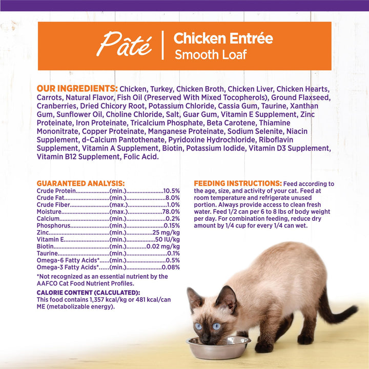 Wellness Complete Health Grain-Free Wet Canned Cat Food, Natural Ingredients, Made with Real Meat, All Breeds, Smooth Pate (Turkey & Salmon, 12.5-Ounce Can, Pack of 12) Turkey 12.5 Ounce (Pack of 12)