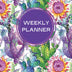 Weekly Planner: Purple Cactus Undated 52 Week & 12 Monthly Agenda