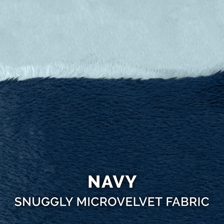 Furhaven Replacement Dog Bed Cover Microvelvet Snuggery, Machine Washable - Navy, 26-inch Microvelvet Navy 26.0"L x 26.0"W x 0.5"Th Snuggery (Cover Only)