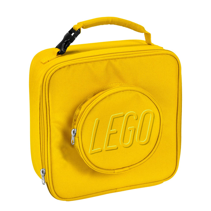 LEGO Orange Brick Lunch Box, Durable and Insulated, with Zipper Pocket and Mesh Lining, for Kids and Adults