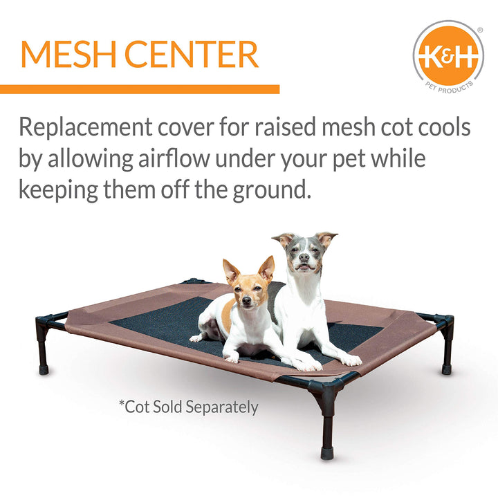 K&H Pet Products Original Pet Cot Replacement Cover (Cot Sold Separately) - Chocolate/Black Mesh, Large 30 X 42 Inches