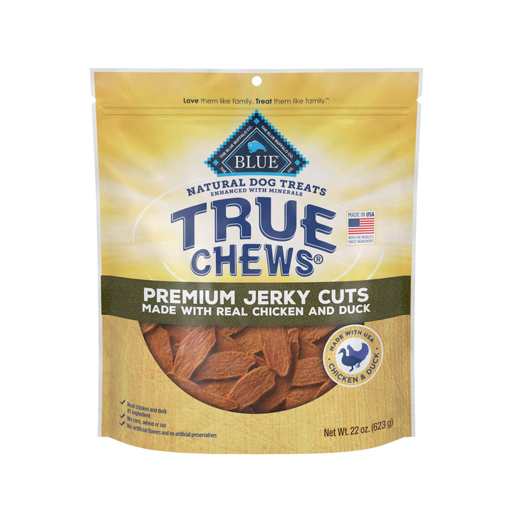 Blue Buffalo True Chews Premium Jerky Cuts Natural Dog Treats, Duck 22 oz bag