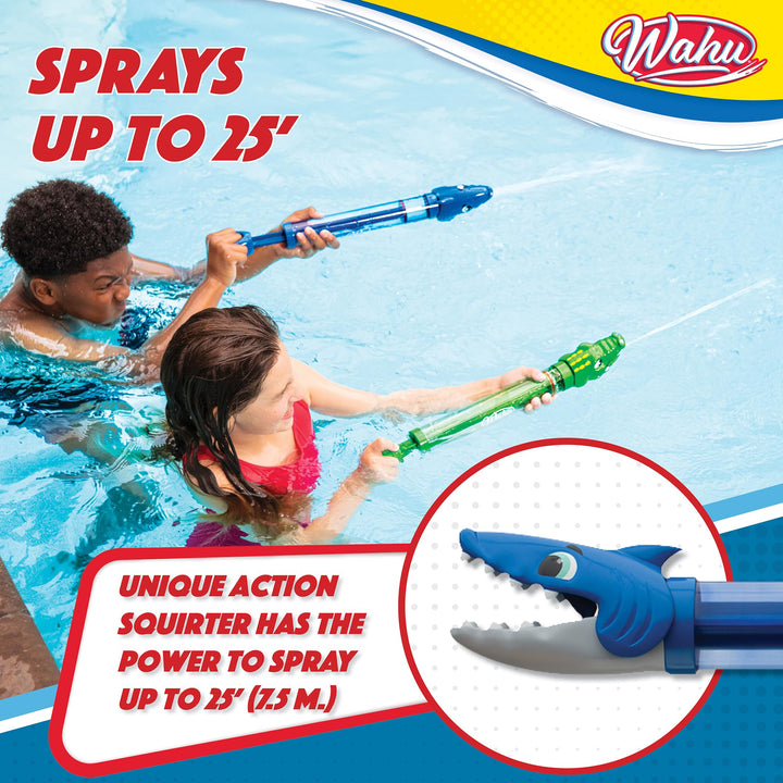 Wahu Water Chompers Shark Water Blaster Toy for Kids Ages 8+, Kids Water Squirter Water Gun Toy with EZ-Grip Handle, Sprays Over 25'