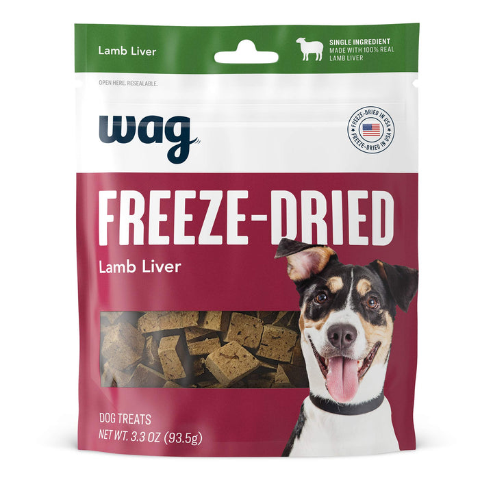 Brand - Wag Freeze-Dried Raw Single Ingredient Dog Treats, Lamb Liver, 3.3oz