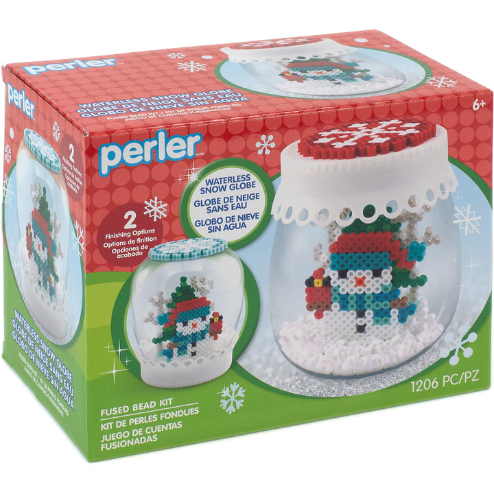 Perler Waterless Snow Globe Christmas Fused Bead Kit for Kids and Adults, Pattern Sizes Vary, 1206 Piece Perler Waterless Snow Globe