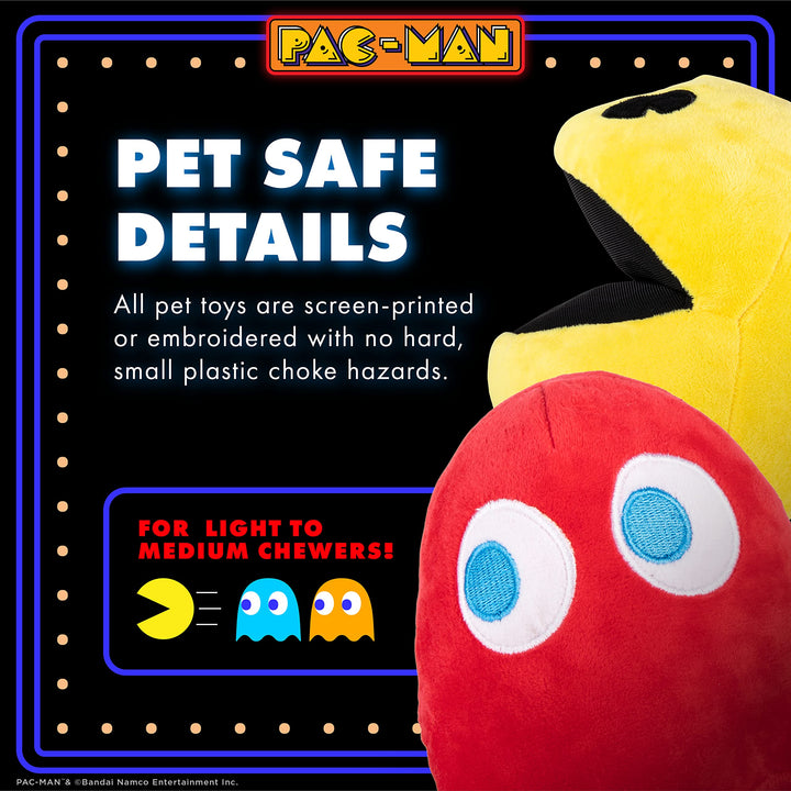 for Pets 2 Piece 6" PAC-MAN & Blinky Plush Squeak Toy for Dogs | Plush Dog Toys with Squeaky, Squeaker Plush | Officially Licensed Pet Products Pacman & Blinky Plush 6 Inch - 2 Pack