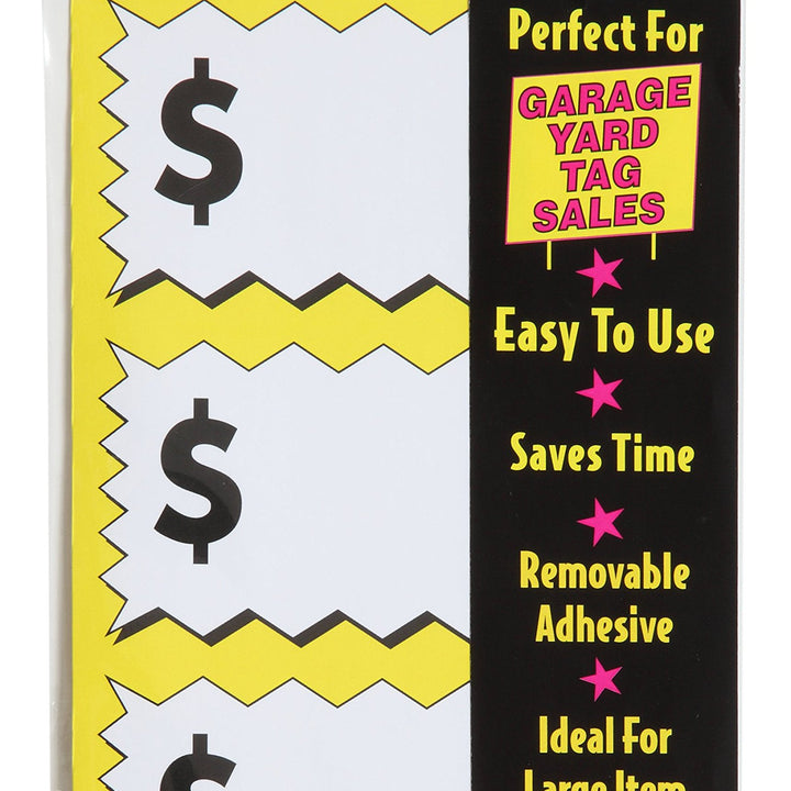 7071 Large Item Pricing Stickers, 75 Count, with Space to Write Pricing, 4" x 2.25", Yellow and White