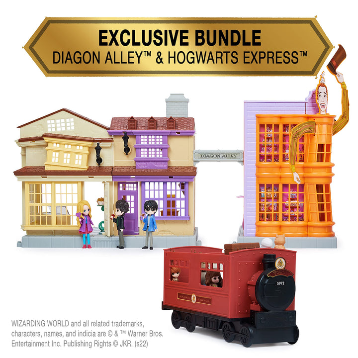 Wizarding World Harry Potter,  Exclusive Deluxe Diagon Alley & Hogwarts Express, 4 Playsets in 1 with Lights & Sounds, 5 Figures, 33 Accessories  Exclusive: Deluxe Playset