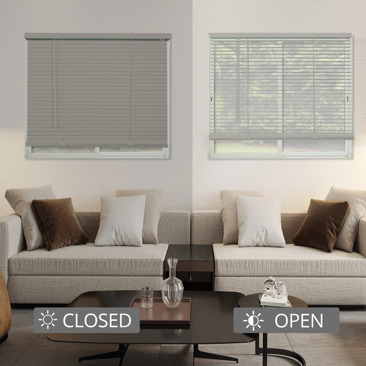 CHICOLOGY Blinds for Windows , Mini Blinds , Window Blinds , Door Blinds , Blinds & Shades , Camper Blinds , Mini Blinds for Windows , Horizontal Window Blinds , Gloss Gray, 12"W X 60"H Gray (Commercial Grade)