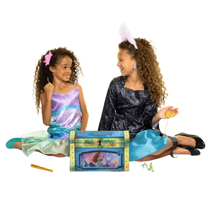 Disney The Little Mermaid Ariel & Ursula Dress Up Trunk, Treasure Chest Includes Ariel and Ursula's Outfit Dresses with Accessories [ Exclusive]