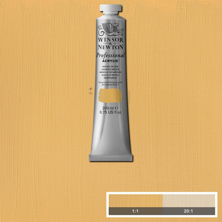 Winsor & Newton Professional Acrylic Paint, 200ml (6.75-oz) Tube, Naples Yellow 6.75-oz Tube