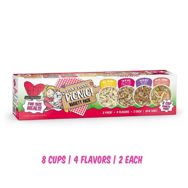 Weruva Best Fido Friend Fun Size Meals for Dogs, Picky Pooch Picnic Variety Pack, 2.75oz Cup (Pack of 8)