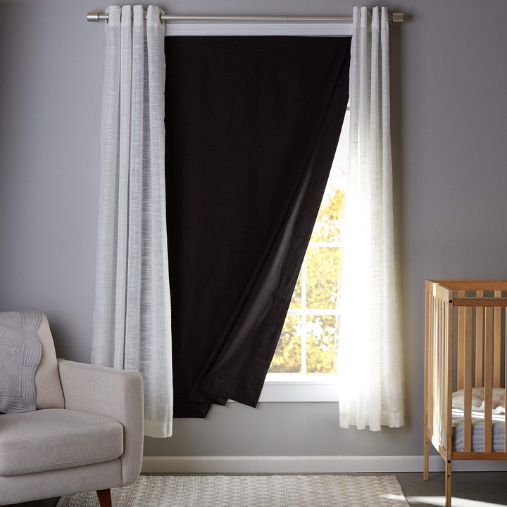 Basics Portable Window Blackout Curtain Shade with Suction Cups for Travel, 1-Pack, 50" x 78", Black 1 Pack