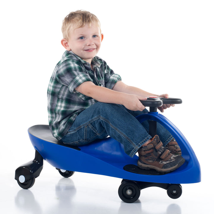 Wiggle Car - Ride on Toy for Ages 3 and Up - Toddler Ride on Toys with no Batteries, Gears, or Pedals Just Twist, Wiggle, and Go by Lil’ Rider (Blue) Blue and Black