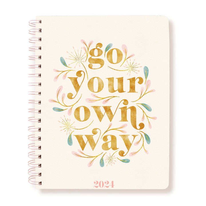 Graphique 2024 Spiral Vegan Leather Planner | 18 Month Organizer July 2023 - Dec. 2024 | Weekly & Monthly Spreads | To-Do & Note List | Reference Tabs | Reminder Stickers | Go Your Way | 8 x 10