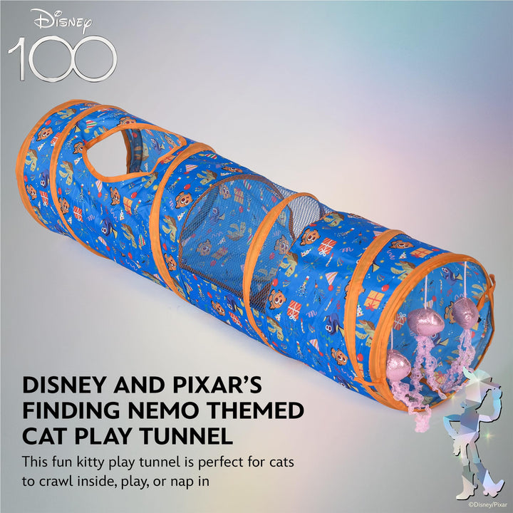 Disney for Pets Pixars Finding Nemo Cat Play Tunnel, 36in | Disney Pixar Cat Toys | Fun Cat Tunnel Style Toy with Hanging Jellyfish for Cats Inspired by Pixars Finding Nemo