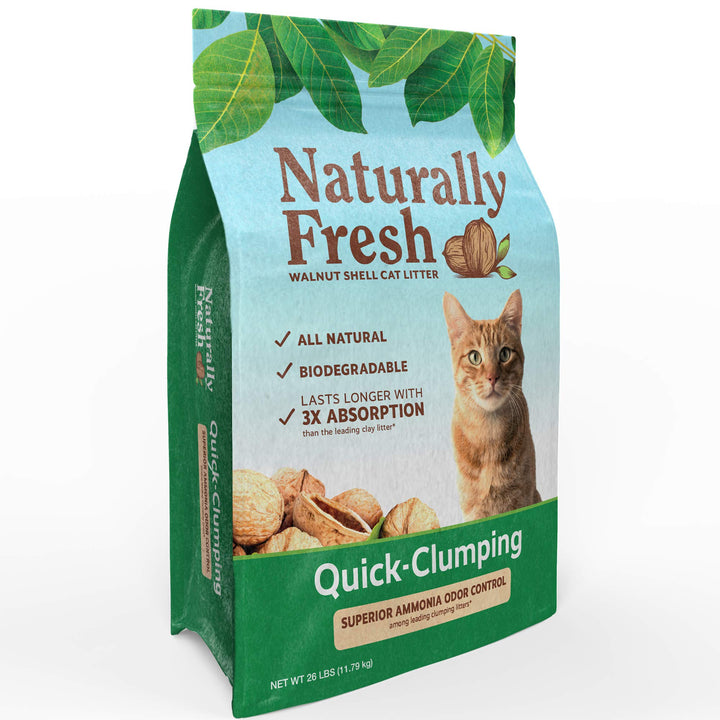 Naturally Fresh Cat Litter - Walnut-Based Quick-Clumping Kitty Litter, Unscented , 26 lb (23001)