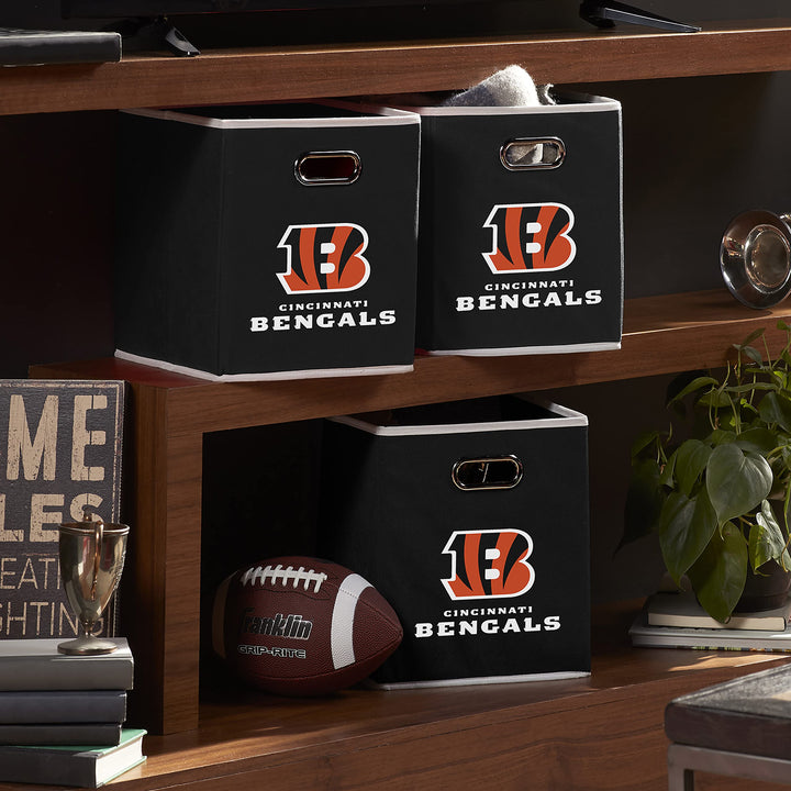 Franklin Sports NFL Storage Bins - Collapsible Cube Container + Storage Basket - NFL Office, Bedroom + Living Room Décor - 11"x11" Las Vegas Raiders