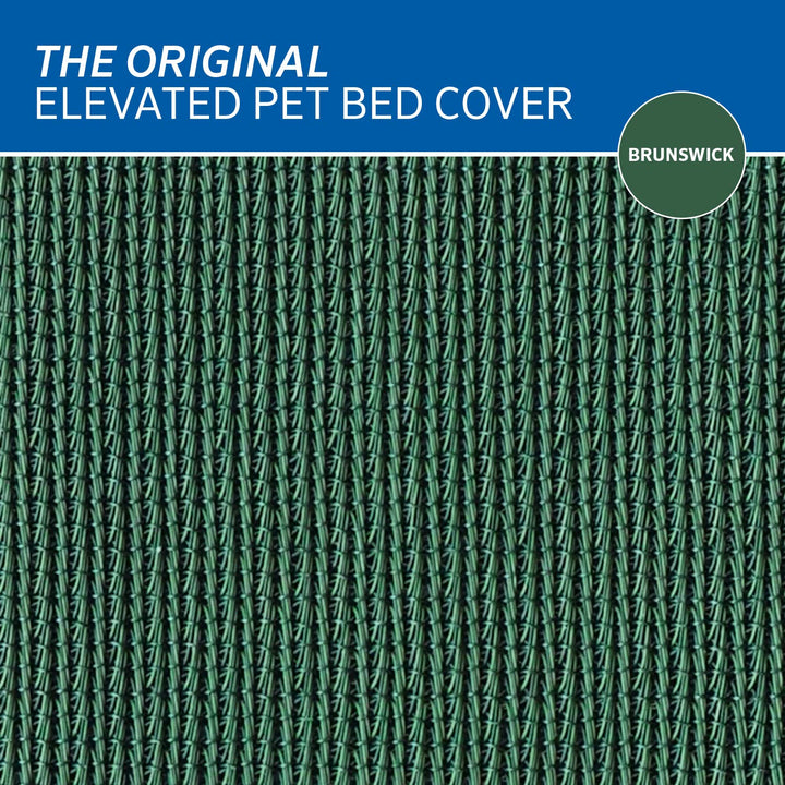 Coolaroo Replacement Cover, The Original Elevated Pet Bed by Coolaroo, Large, Brunswick Green 43.5"L x 31.5"W x 0.5"Th