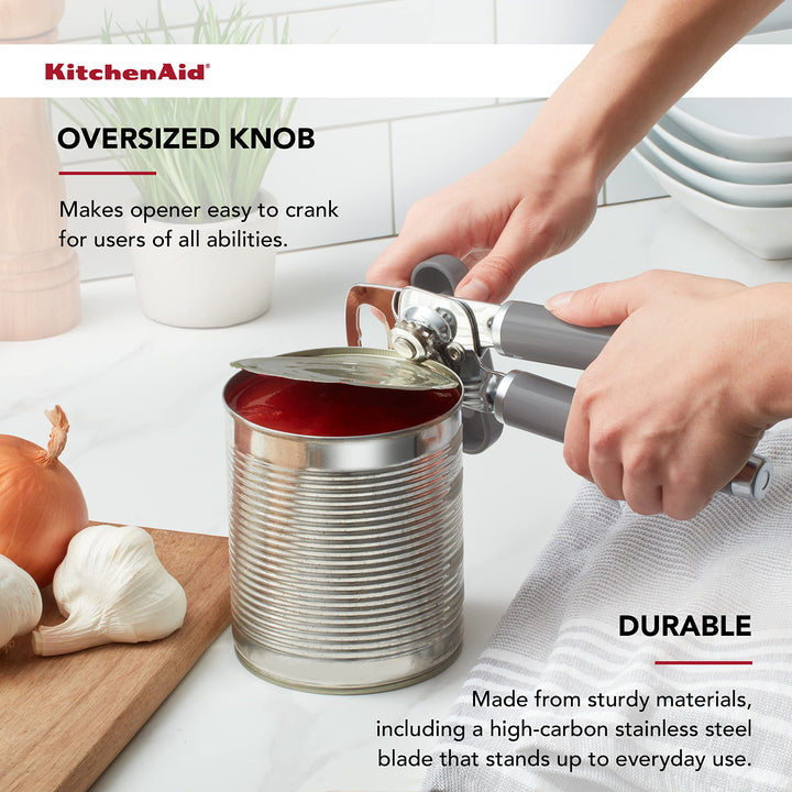 KitchenAid Classic Multifunction Can Opener / Bottle Opener, 8.34-Inch, Gray