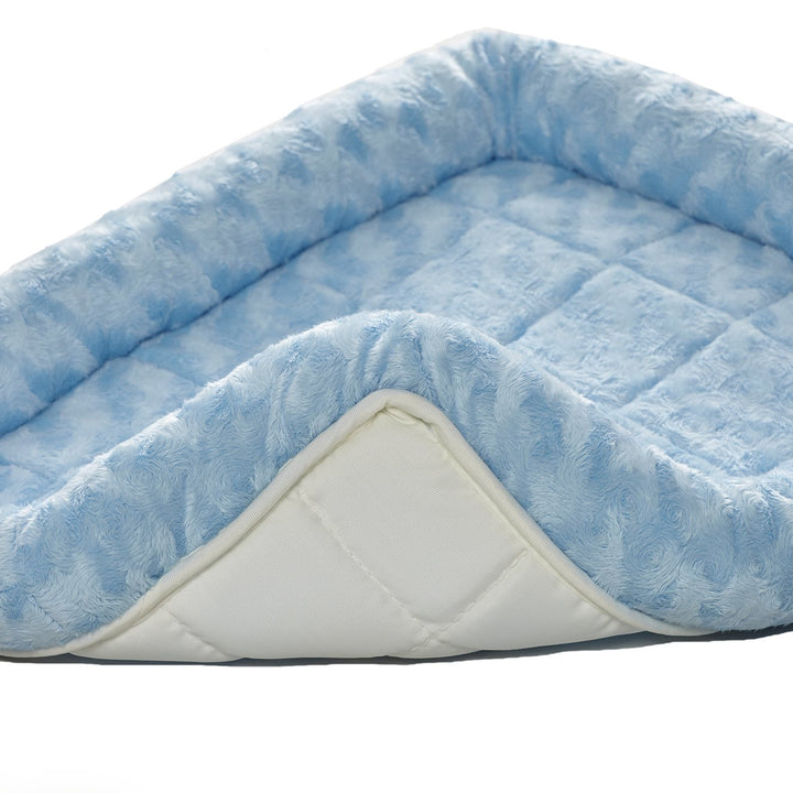 MidWest Homes for Pets Bolster Dog Bed 30L-Inch Blue Dog Bed or Cat Bed w/ Comfortable Bolster | Ideal for Medium Dog Breeds & Fits a 30-Inch Dog Crate | Easy Maintenance Machine Wash & Dry