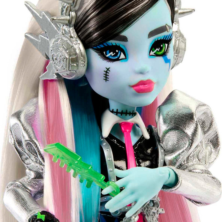 Monster High Doll, Amped Up Frankie Stein Rockstar with Instrument and Performance-Themed Accessories Like Headphones (Exclusive)