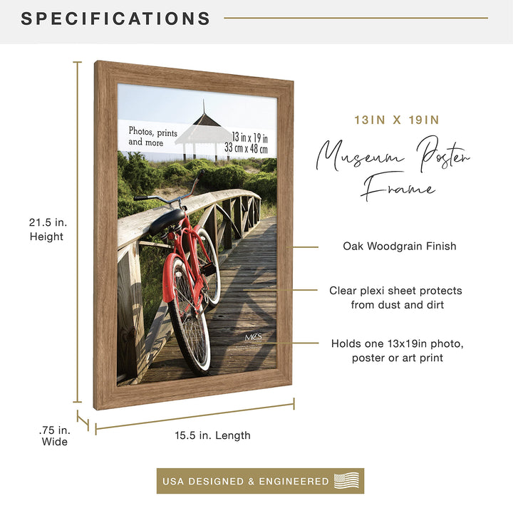 MCS Museum Poster Frame 20x27 Barnwood, Vertical & Horizontal Wall Hanging Large Picture Frame for Photos, Posters & Art Prints (1-Pack) 20 x 27 in Single