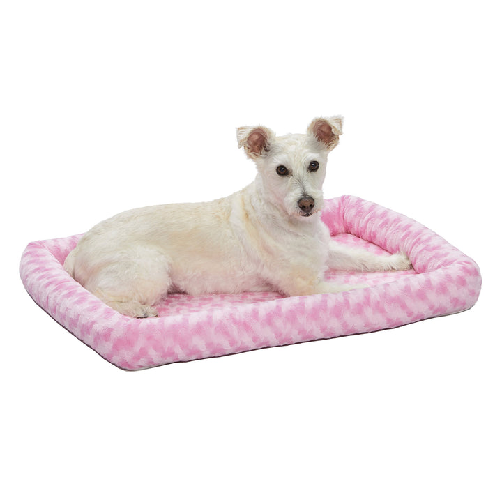 MidWest Homes for Pets Bolster Dog Bed 30L- Inch Pink Dog Bed or Cat Bed w/ Comfortable Bolster | Ideal for Medium Dog Breeds & Fits a 30-Inch Dog Crate | Easy Maintenance Machine Wash & Dry