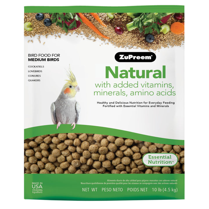 ZuPreem FruitBlend Bird Pellets, Daily Bird Food for Cockatiel, Lovebird, Quaker, Small Conure, Lorikeet, Core Nutrition for Medium Birds, Cockatiel Pellets, Conure Food (M, 2 lb) FruitBlend Pellets 2 Pound (Pack of 1)