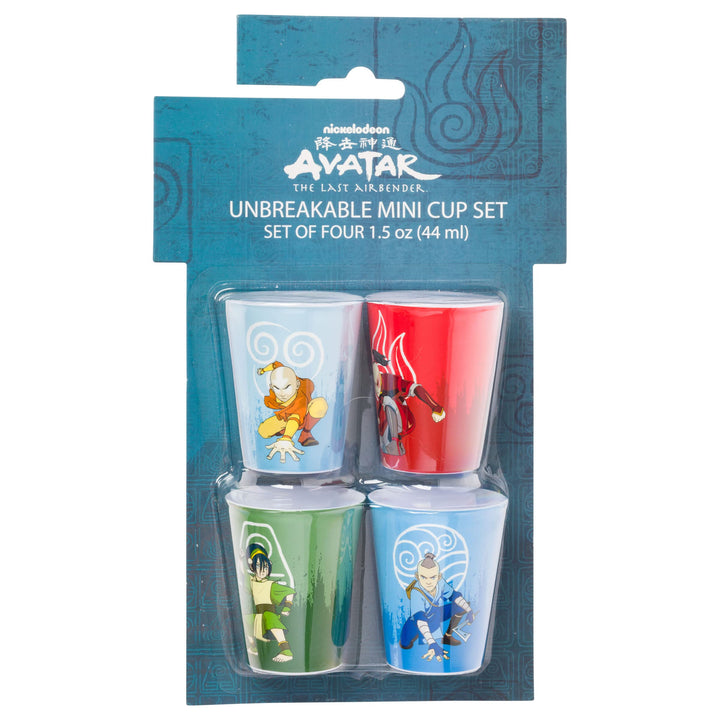 Silver Buffalo Avatar Character Symbol Poses 4pc Plastic Mini Cup Set, 1.5 Ounces