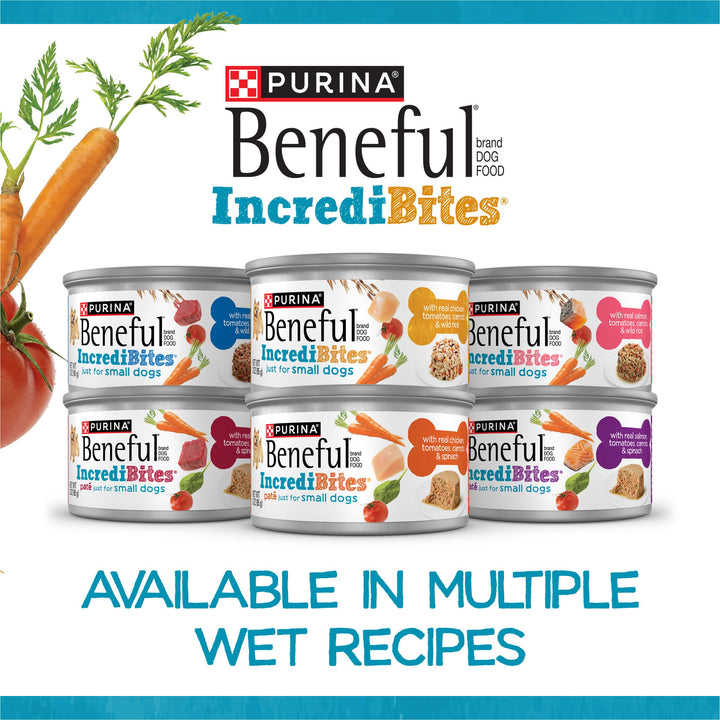 Beneful IncrediBites Grilled Chicken Flavor and Filet Mignon Flavor Wet Food for Small Dogs Variety Pack - 3.5 Ounce (Pack of 12) 3.5 Ounce (Pack of 12)