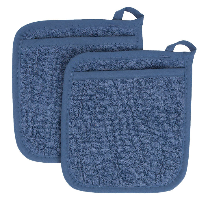 Ritz Terry Pocket Mitt & Hot Pad: Unparalleled Heat Resistant, Durable 100% Cotton – Ergonomically Designed for Optimal Grip – Easy-Care Machine Washable, Perfect for Your Kitchen – Federal Blue, 2-Pk Pocket Mitt -- 2 pk