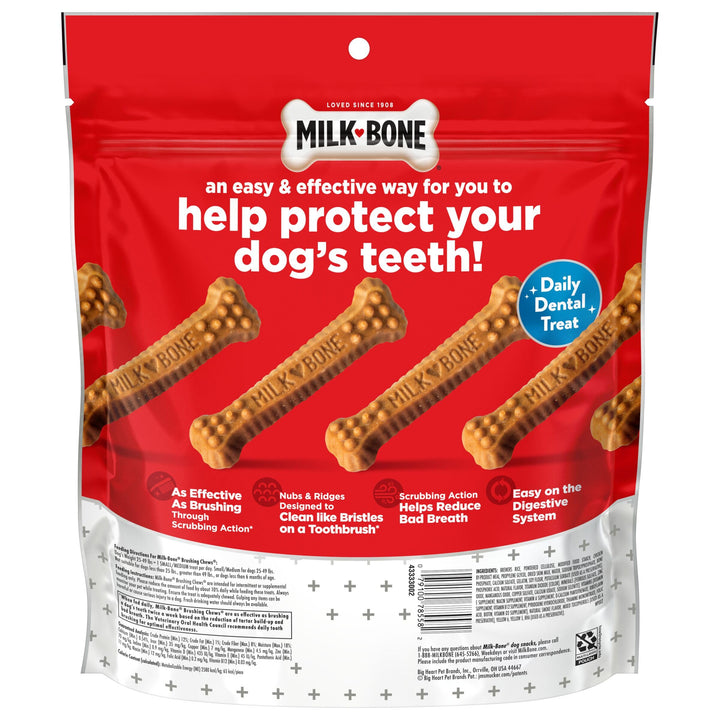 Milk-Bone Original Brushing Chews, 25 Small/Medium Daily Dental Dog Treats 19.6 Ounce (Pack of 1)