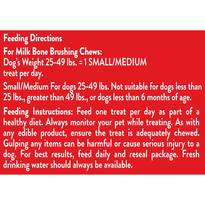 Milk-Bone Original Brushing Chews, 25 Small/Medium Daily Dental Dog Treats 19.6 Ounce (Pack of 1)